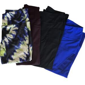 Womens Athletic Pants Bundle Size Small Purple Blue Black Tie Dye Athleisure